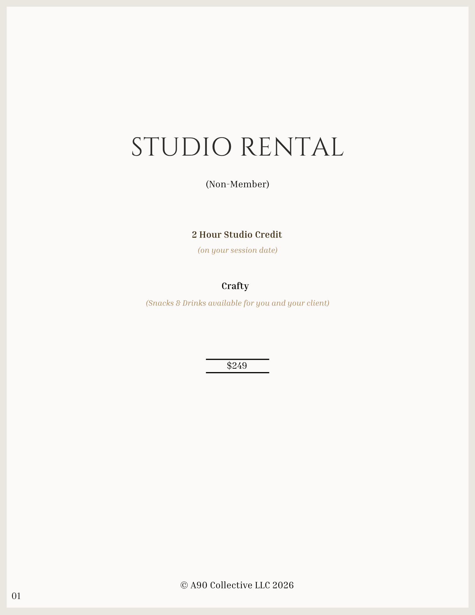 Studio Rental (Non-Member)